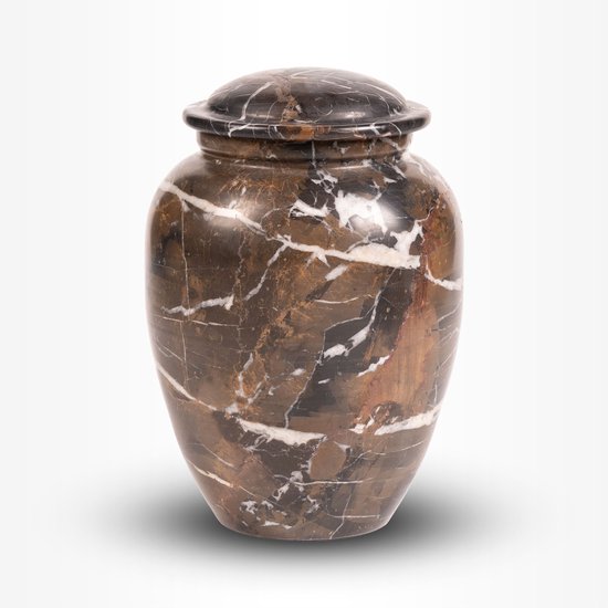 Crematie urn | Urn voor volwassenen | Natuursteen urn bruin tijgeroog | 3.7 liter