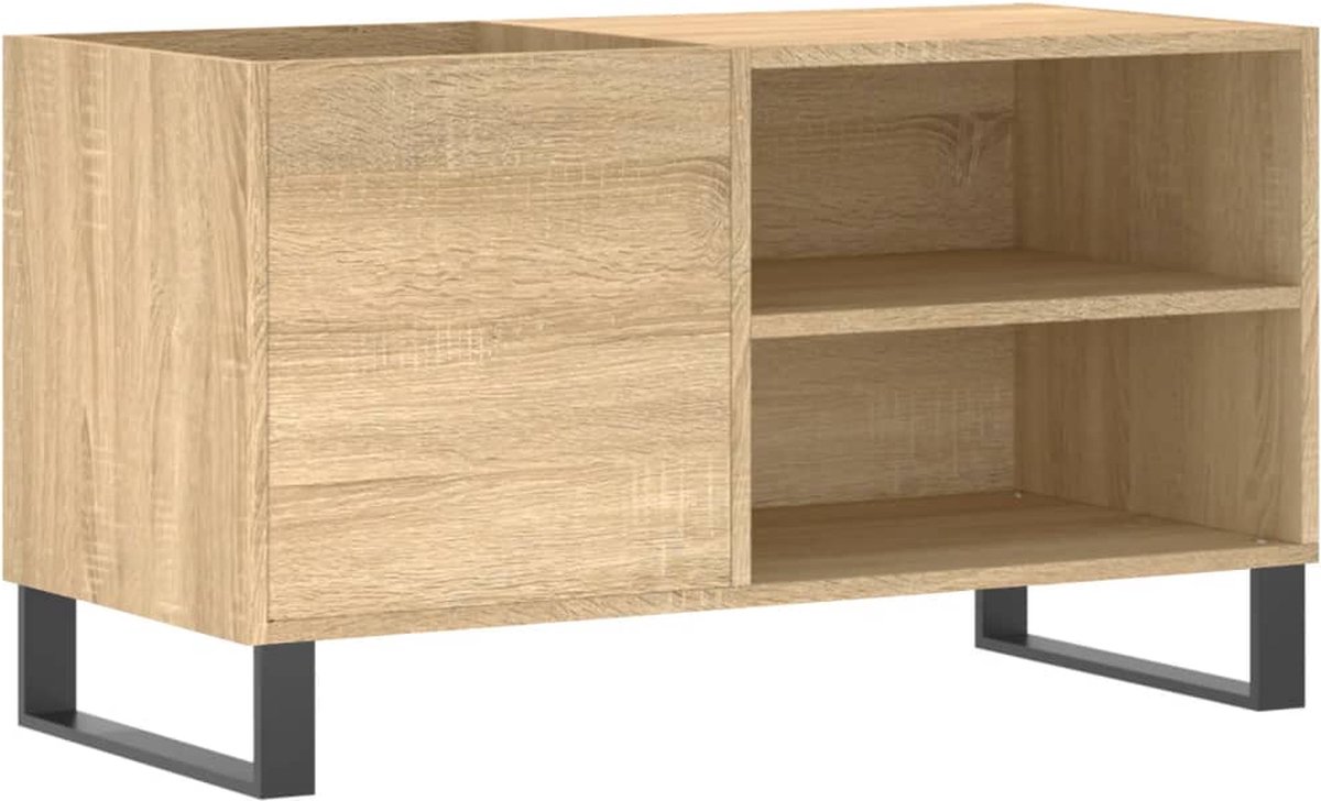 vidaXL - Platenkast - 85x38x48 - cm - bewerkt - hout - sonoma - eikenkleurig