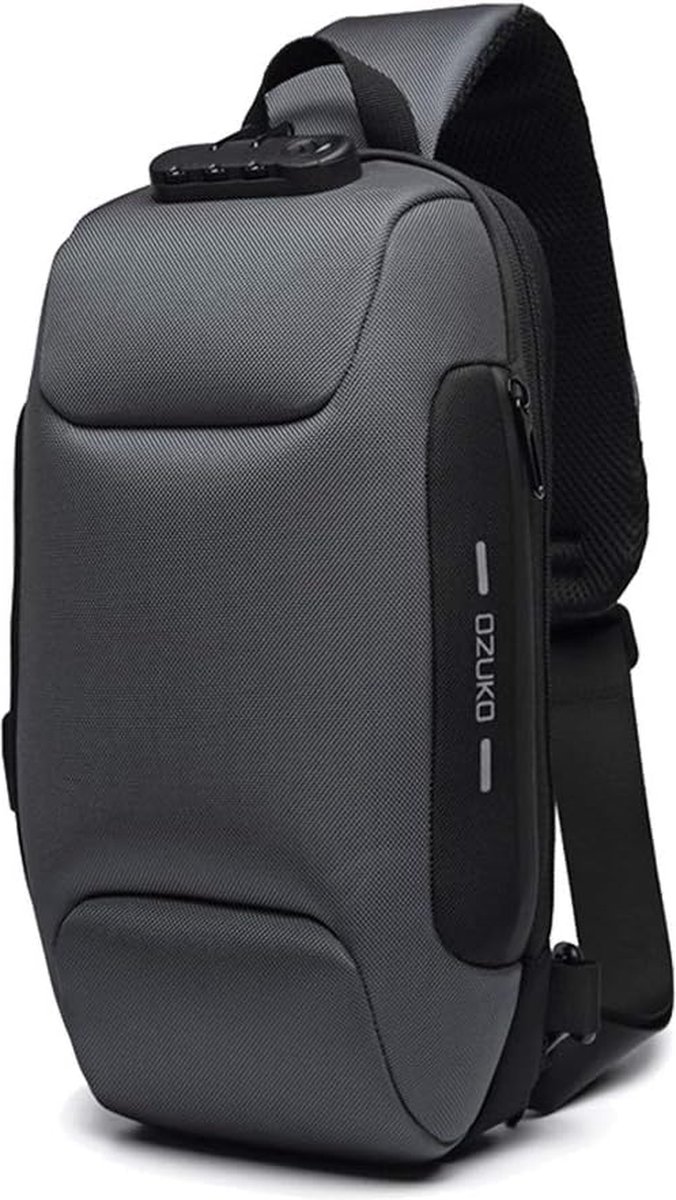 Anti-diefstal Crossbody tas voor heren - met USB-oplaadaansluiting - schoudertas met USB-oplaadpoort