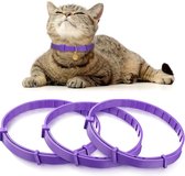 Antistressmiddel Halsband voor Katten - 3 Stuks - Met Feromonen - 60 Dagen Werking - Anti Stress Vuurwerk - Waterbestendig - Alternatief Feliway - 38CM
