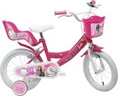 14 inch Barbie fiets met luchtbanden, poppenzitje en mandje