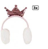 3x Prinses oorwarmers- carnaval winter thema feest prinses optocht kou oren