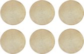 Krumble Placemat - Set van 6 - Placemats - Onderzetter - Rond - PVC - Tafelbeschermer - Onderlegger - Hittebestendig - Decoratieve placemat - Rond - Goud