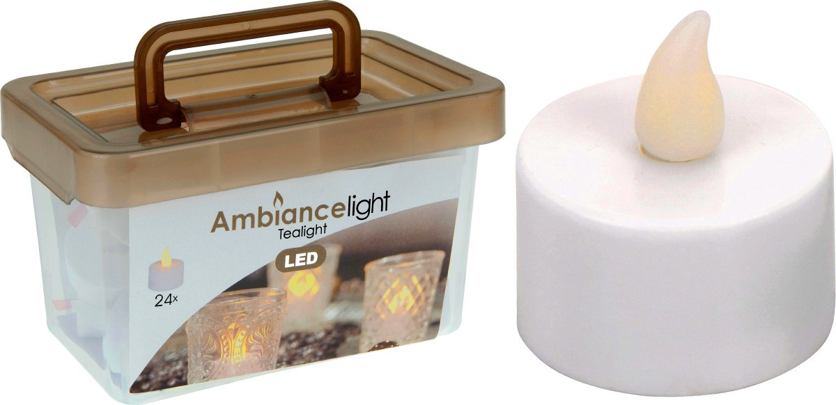 Boîte avec 24 bougies-réchaud/bougie à thé LED | bol