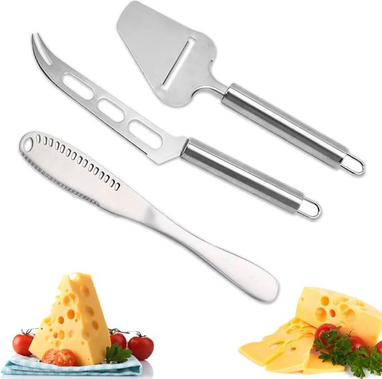 Coupe-fromage professionnel en acier inoxydable 3 pièces - Set de couteaux  à fromage