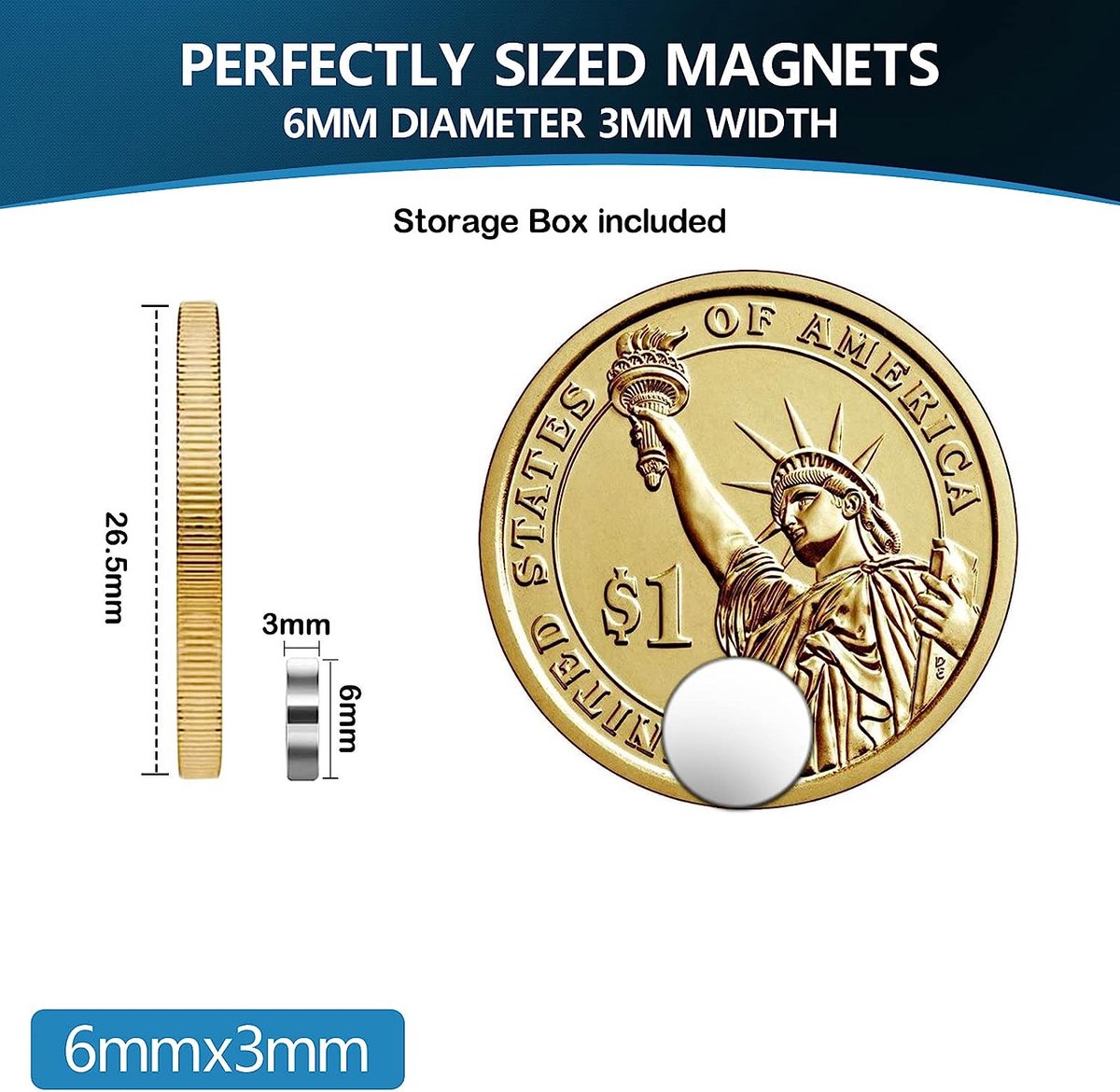 6X3MM AIMANT NÉODYME Doré Paquet De 80 Pièces Aimants Puissants Pour