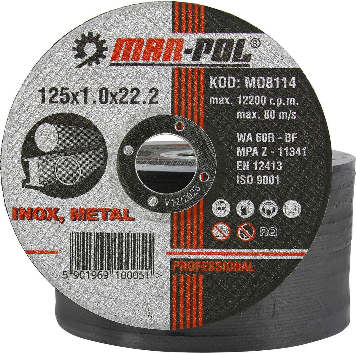 Doorslijpschijf - slijpschijf metal 125x1.0mm M (10.st)