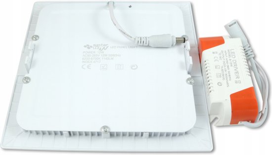 Plafonnier LED - Carré à encastrer - 12cm - Blanc neutre