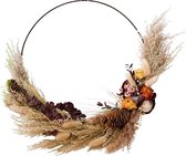 Droogbloemen Krans - Krans Landelijk - Natuur - Ca. 35 cm - Ook als Herfstdecoratie - Kransen - Kransen voor Buiten en Binnen - Deurkrans