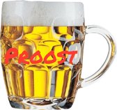 Bier Bierpull Bierglas Proost Tekst Full Color Strijk Applicatie Small 10 cm / 9.5 cm / Geel Wit Rood