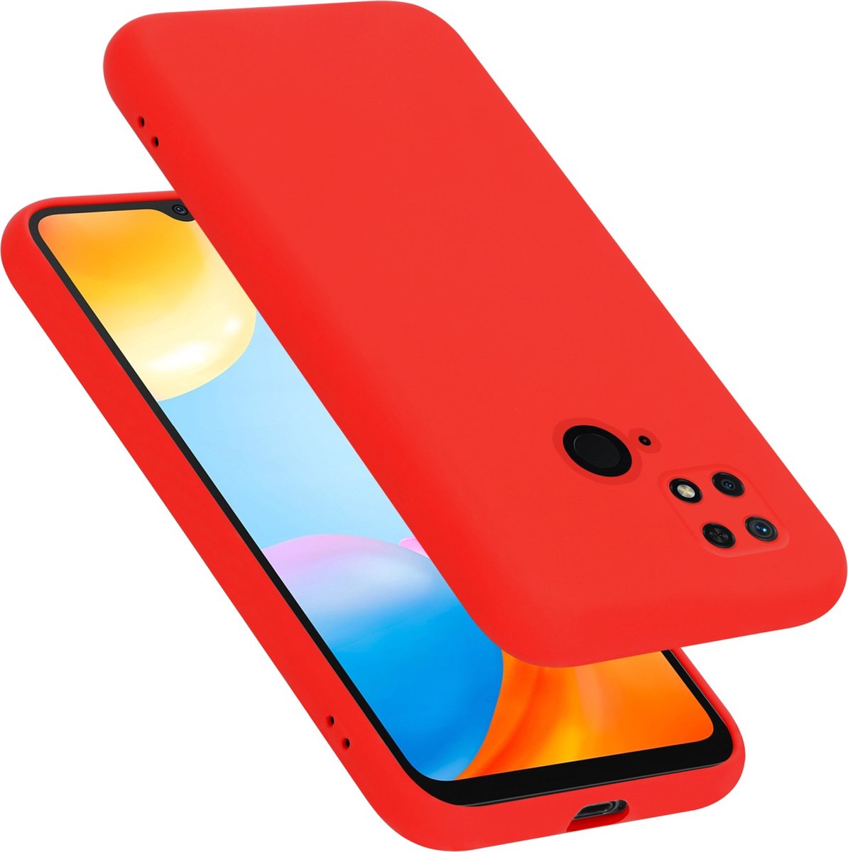 Cadorabo Hoesje geschikt voor Xiaomi RedMi 10C / POCO C40 in LIQUID ROOD - Beschermhoes gemaakt van flexibel TPU silicone Case Cover