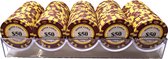 Poker - Poker bakje met waarde 50 - Pokerset - Poker fiches - Fiches - Poker chips - Poker set - Casino - Casino chips - Poker fiches met waarde - Cave & Garden