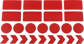 Winkrs® Reflecterende Veiligheids stickers rood - Reflectie tape voor in het verkeer - Maak wandelwagens, koffers, buggy's, skelters, helms, fietsen etc goed zichtbaar in het donker. Fietsreflector