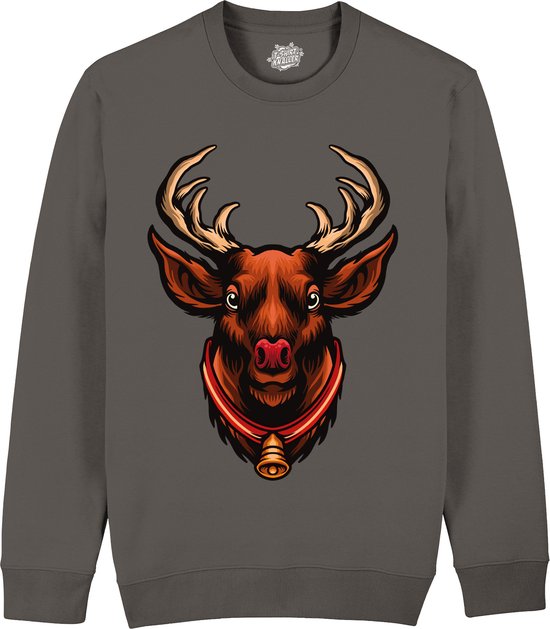 Kersttrui met jacquardmotief - rendier - Rood - Dame - 13.00
