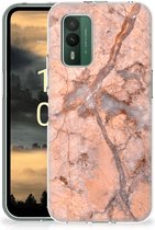 Leuk Case Nokia XR21 Telefoonhoesje Marmer Oranje