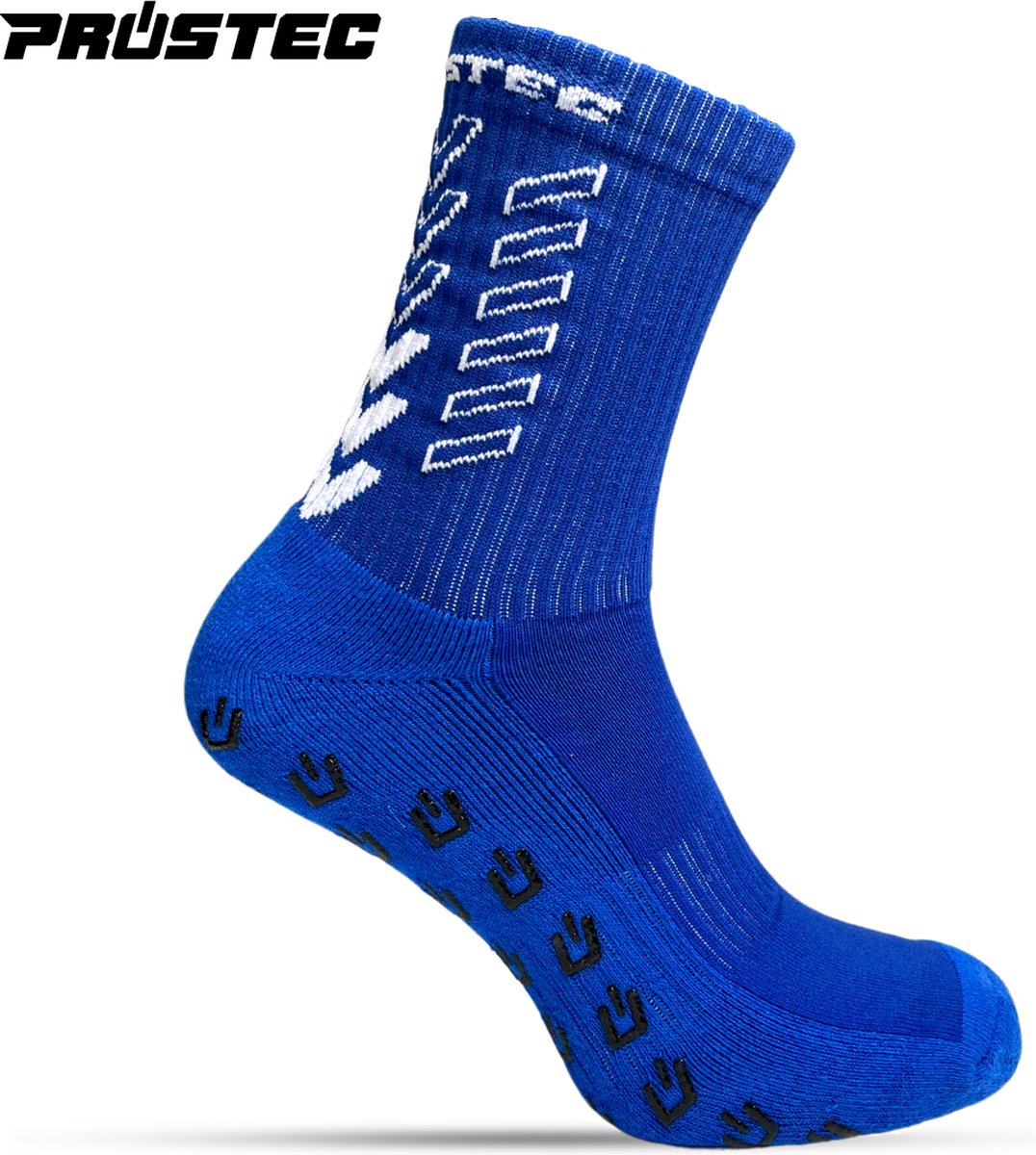 Prostec® Gripsokken - Gripsokken Voetbal - Grip Socks - One Size - Anti Slip - Gripsokken Blauw