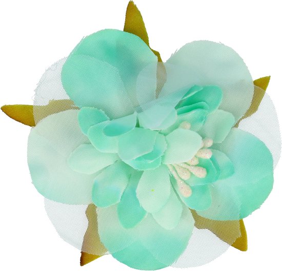 Haarspeld Duckklem Bloem Stof 6cm Groen Haarklem Haarclip Haar Klem Hair Clip Flower