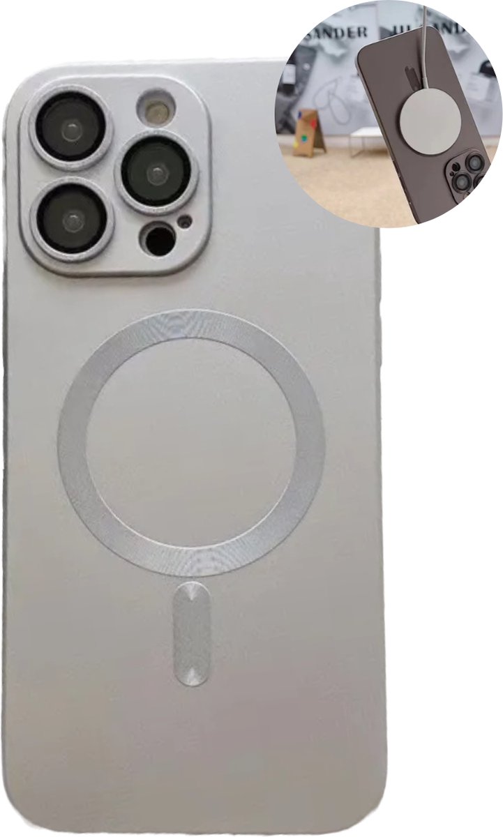 iPhone 13 Pro Max MagSafe hoesje draadloos opladen - shock proof - Grijs
