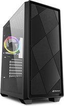 Sharkoon VS8 RGB, Midi Tower, PC, Zwart, ATX, micro ATX, Mini-ITX, Gehard glas, 15,8 cm