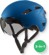 GOOFF® PILOT 3 en 1 Casque de scooter pour cyclomoteur avec visière amovible - bleu mat - casque de cyclomoteur léger - casque speed pedelec certifié NTA - convient pour scooter et cyclomoteur à permis bleu - taille XL - pour femmes et hommes
