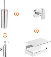 Ensemble d'accessoires de Toilettes Chrome exclusif avec distributeur de savon