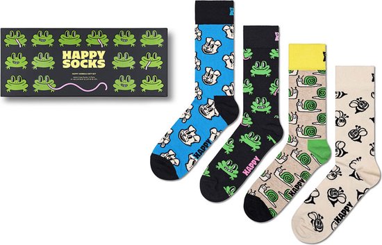 Happy Socks giftbox 4P sokken happy animals multi