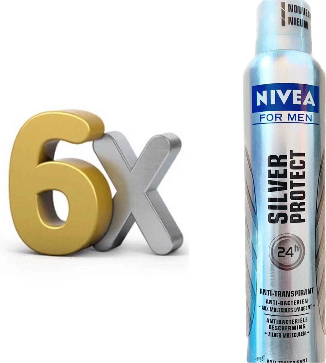 Goedkoopste NIVEA MEN Silver Protect Dynamic Power Spray 250 ml voordeelpakket 5 1 gratis
