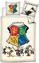 Looney Toones Dekbedovertrek Hogwarts Logo 140 X 200 Cm - 65 x 65 cm