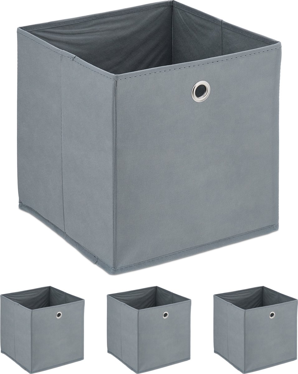 mandje badkamer - set van 4 - opvouwbaar - 30 x 30 x 30 cm - voor speelgoed