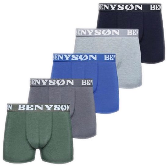 BENYSON® Boxershorts - 5-Pack - Katoenen onderbroeken - multi color - maat M - type 4001