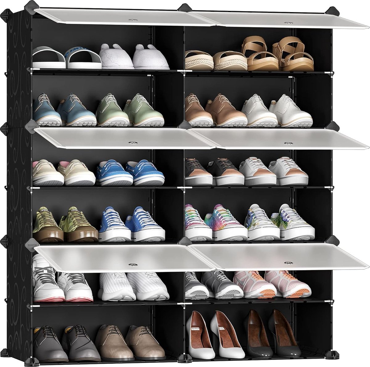 Dibels Multifunctionele Kledingkast, Extra Kast Met 1 Deur Schoenenkast Met Planken Verticaal Schoenenrek 37x37h180 Cm Wit Dibels Multifunctionele Kledingkast, Extra Kast Met 1 Deur Schoenenkast Met Planken Verticaal Schoenenrek 37x37h180 Cm Wit