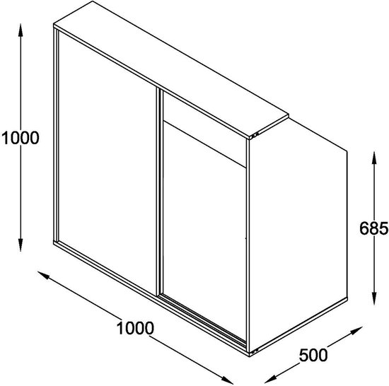 Kledingkast schuine wand zolder slaapkamer schuifdeuren - kledingstang - opbergkast geschikt voor schuine wanden