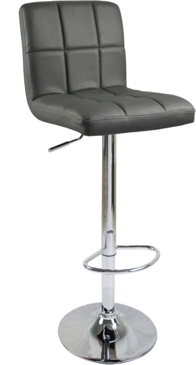 Happyment Barkruk Olaf - Met hoge rugleuning - Barstoelen ergonomisch - Zithoogte 60 - 82cm - Wit - Set van 1 - Keuken en bar