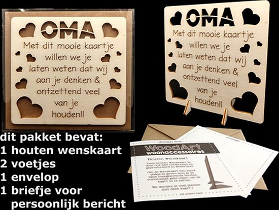 Wenskaart - Oma - Hout - Standaard
