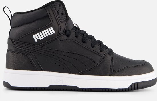 Puma Rebound v6 Mid Sneakers zwart Imitatieleer