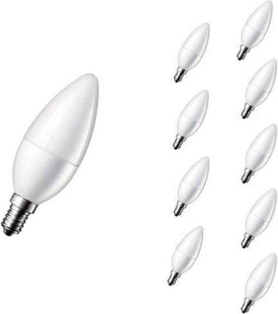 E14 LED-lamp 6W 220V C37 180 ° dimbaar (pakket van 10) - Koel wit licht - Overig - Pack de 10 - Wit Froid 6000K - 8000K - SILUMEN