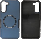 Hoesje Geschikt voor Samsung Galaxy S22 Plus - MagSafe Hoesje - Shockproof Back Cover - Navy