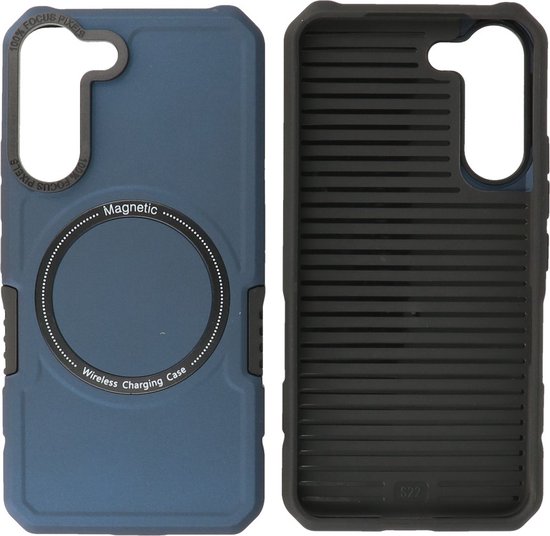 Hoesje Geschikt voor Samsung Galaxy S21 - MagSafe Hoesje - Shockproof Back Cover - Navy