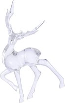 Transparant lopend hert kerstversiering hangdecoratie 14 cm - kersthanger