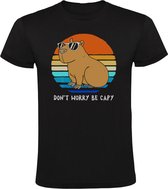 Don't worry be capy Heren T-shirt - dieren - capibara - knaagdier - chill - blij - leven - relax - motivatie - verjaardag