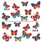JERMA Allerhandestickers, Bakfiets accessoires, bakfietsstickers kleurrijke vlinders