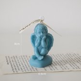 Kaars - Baby Engel Kaars - Grijs blauw - Aromatherapie Kaars - Figuurkaars - Sham's Art