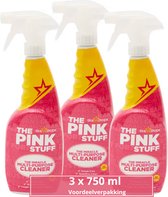 Schoonmaak middel - 750 ml - voordeel verpakking 3 x 750ml - Stardrops the pinkstuff - spray fles - vegan formulen - streep vrij resultaat - krachtig tegen vet en vuil