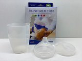 Drinkbeker zonder handvat, 2 deksels met tuit 4 en 12 mm, 250 ml, transparant, Dr. Junghans, R1543637