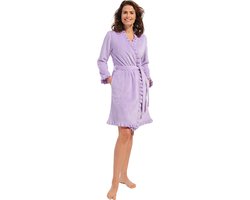 Lila fleece kimono met ruffles - 100 cm-L (44-46)