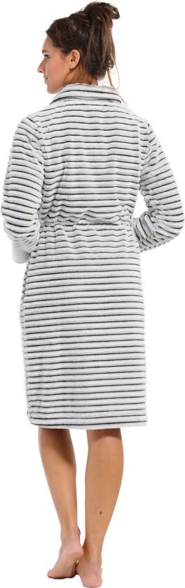 Fleece kamerjas met strepen Rosanna - Grijs - Maat - L