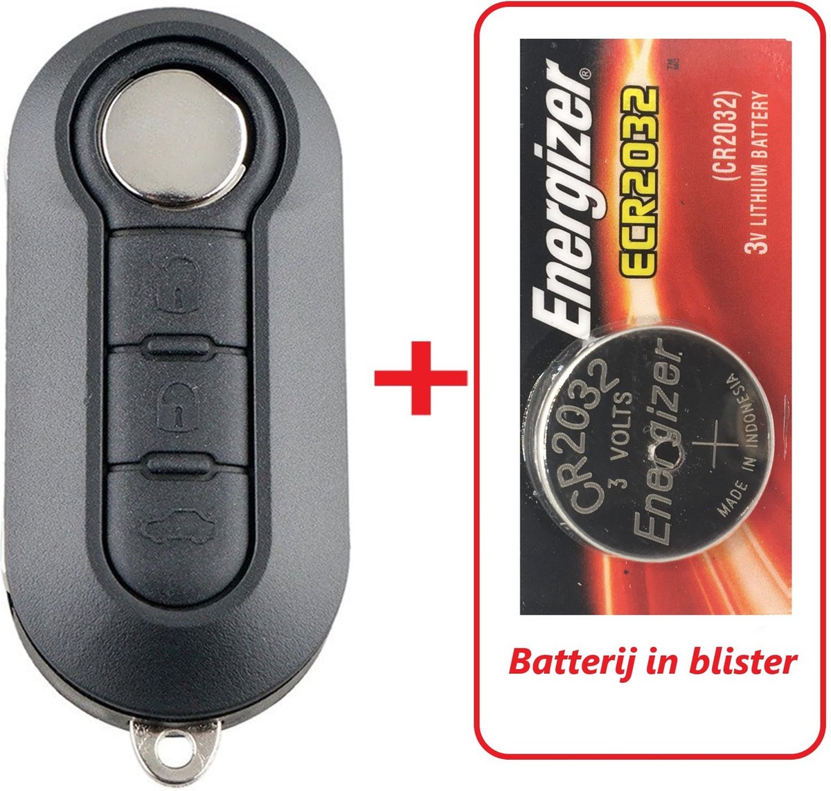 Clé de voiture 3 boutons boîtier de clé à rabat avec batterie Maxell CR2032  adapté