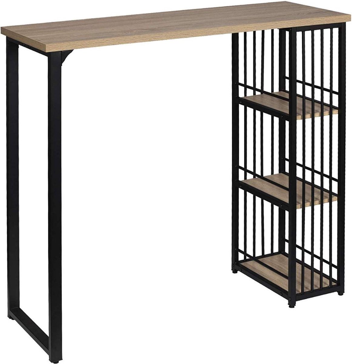 Happyment Bartafel Sicillia - Bistro - Met opbergruimte - Voor binnen - Keuken - Hout - Metaal - Rechthoekig - 120x40x105cm