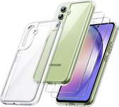 Podec Hoesje Geschikt voor Samsung Galaxy S23 Transparant Telefoonhoesje - Anti-Shock Case Cover met 2x Screenprotector