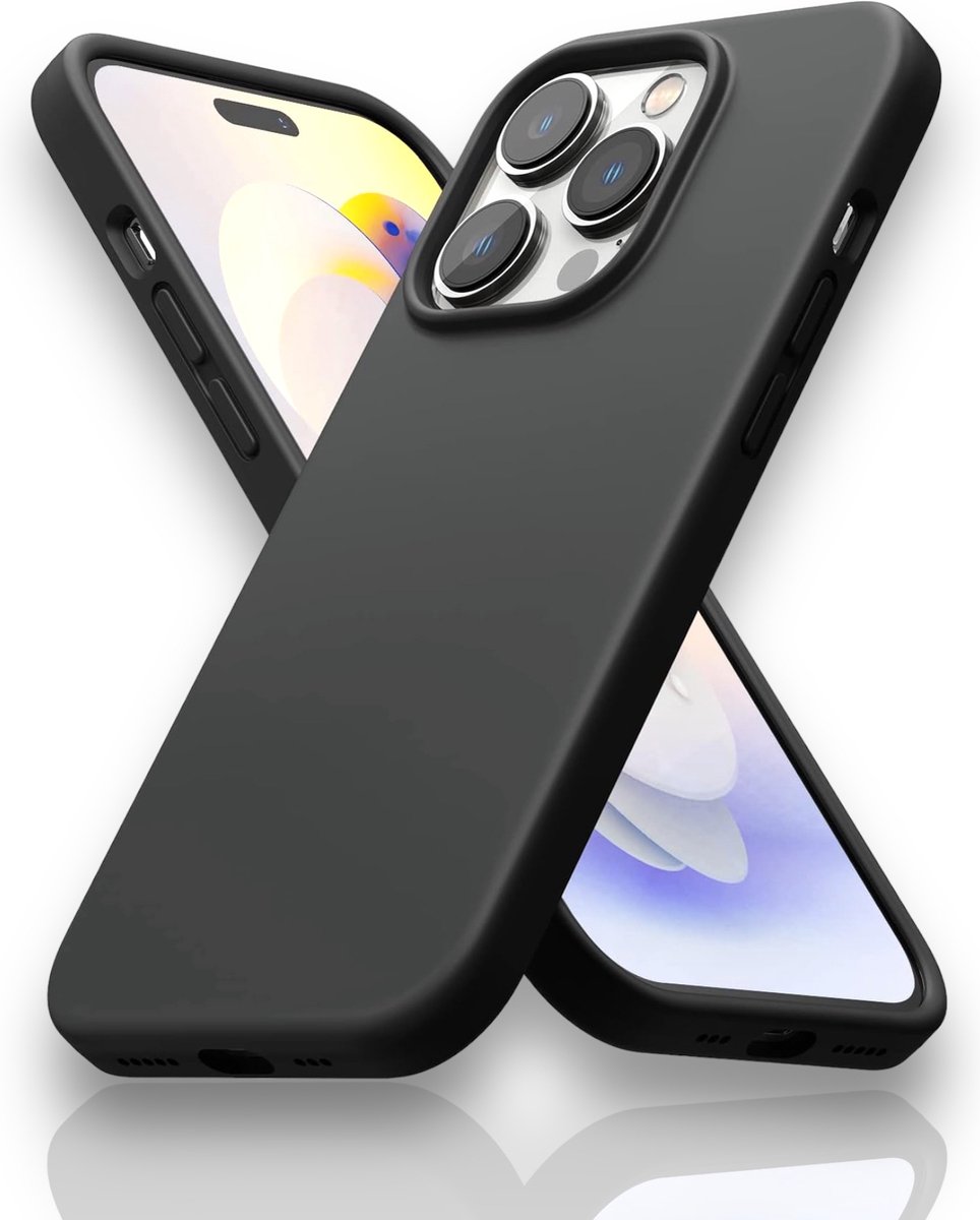 iPhone 14 Pro Ultieme Zwart Shockproof Silicone Hoesje! Ontdek de Luxe en Kracht Bescherming, Maximaal Stevig en Premium Kwaliteit.